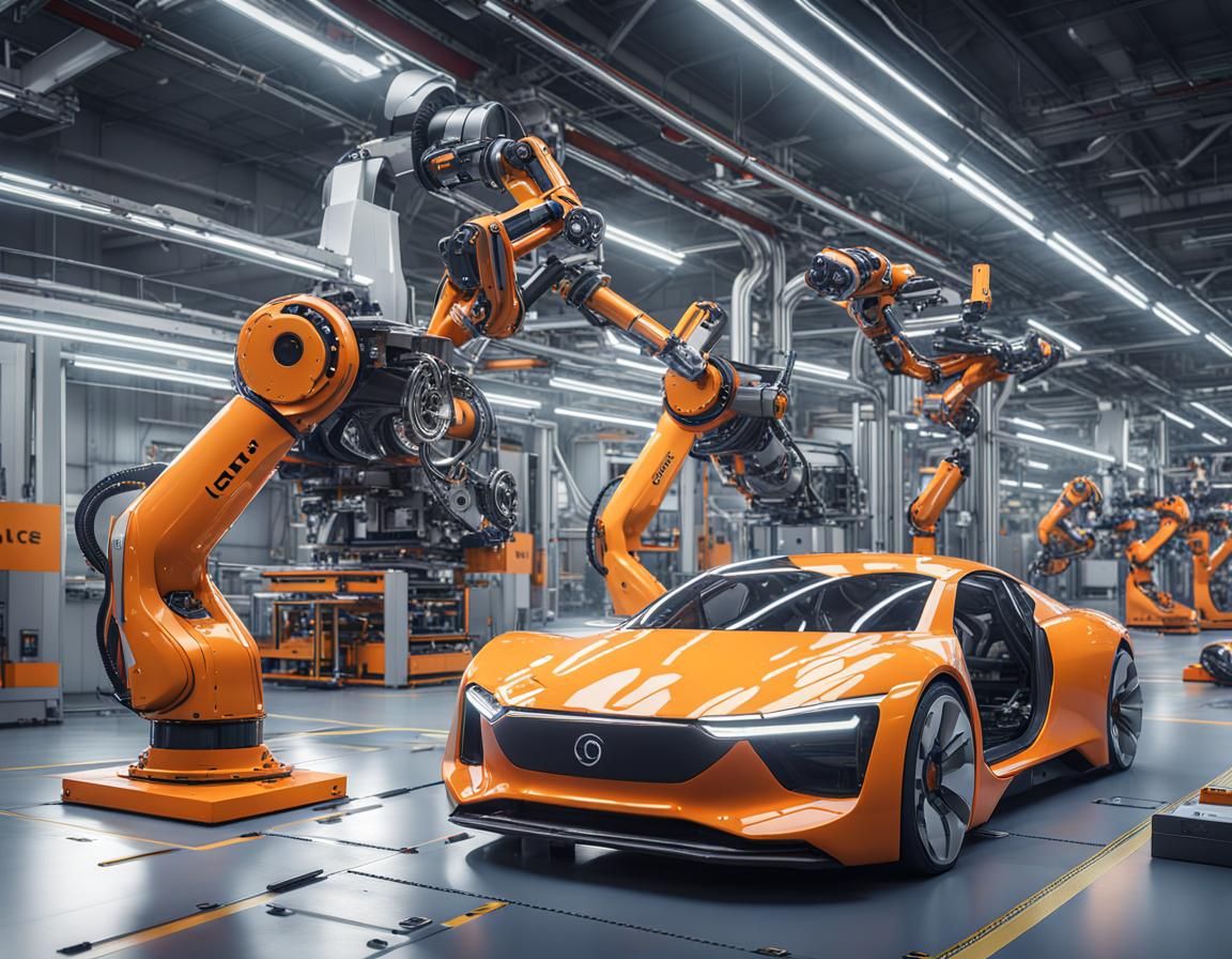 Automated Car Factory with Cutting-Edge Robotics