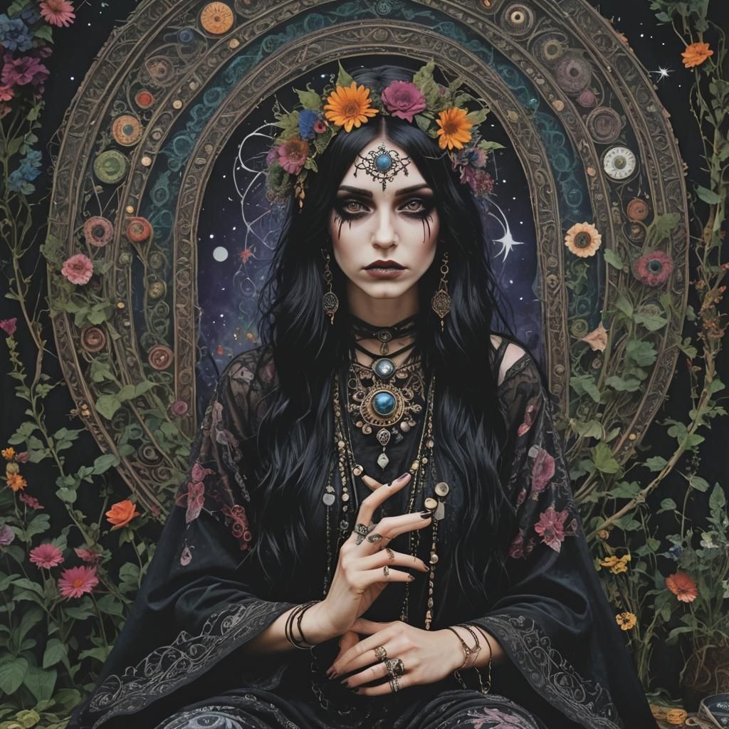 Emo Goth Druidess: A Psychedelic Bohemian Enchantment