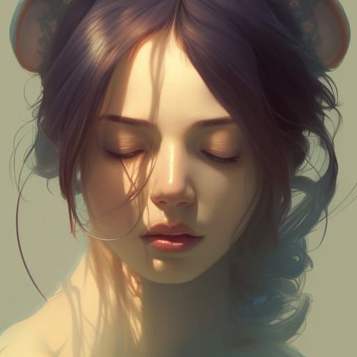 Stitched Portrait in Volumetric Lighting