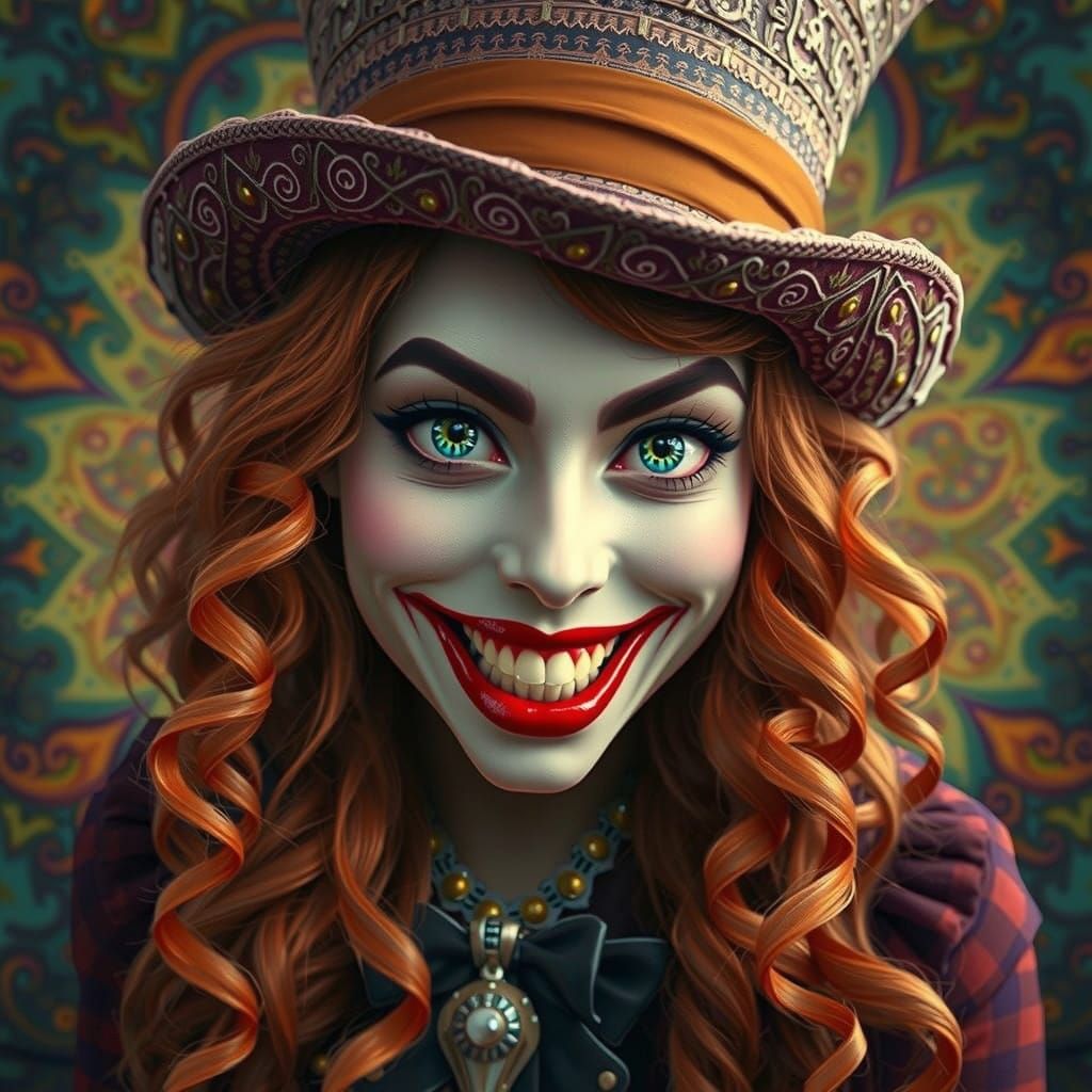 Hyperrealistic Portrait of a Whimsical Woman
