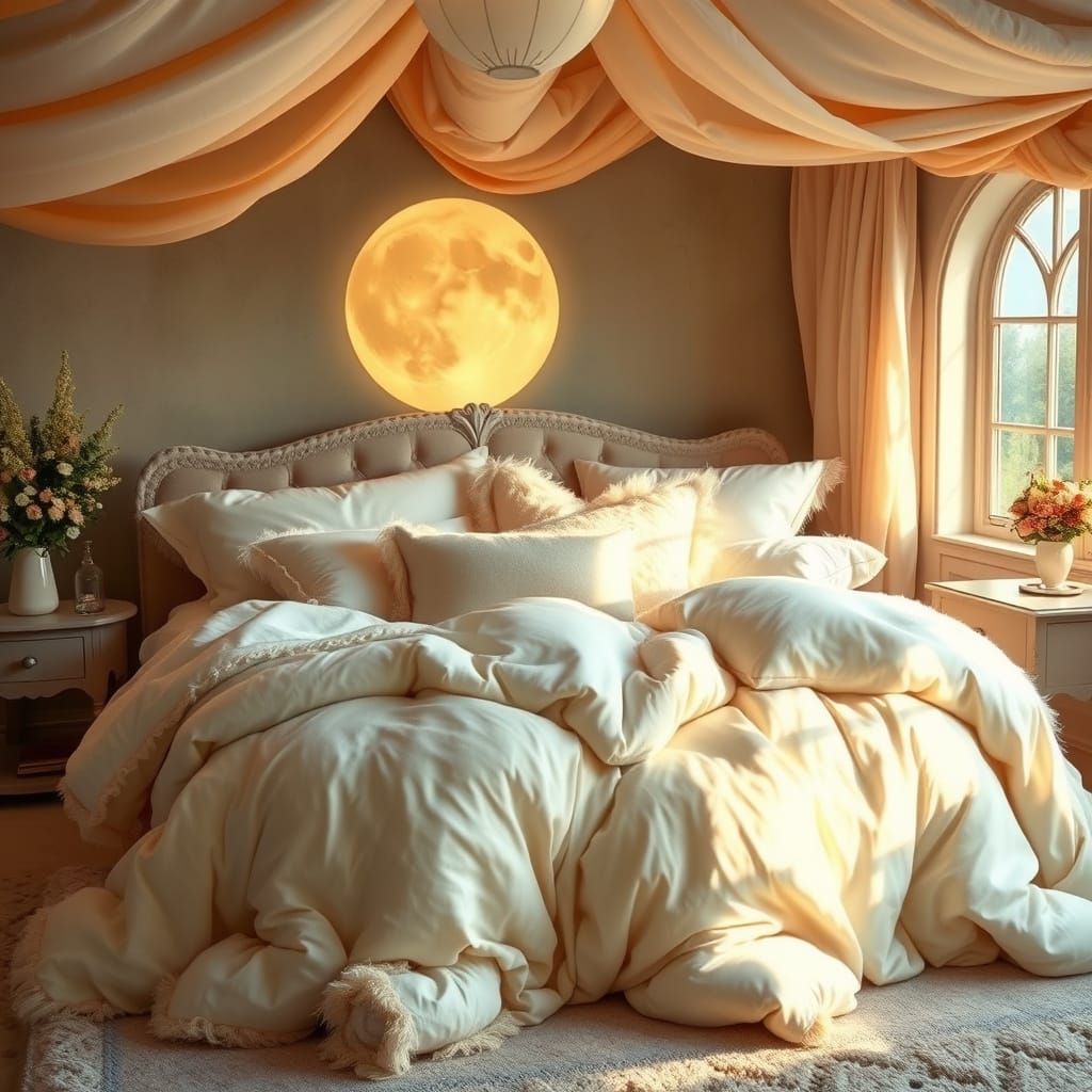 Comfy bed and you so inviting I can nor resist