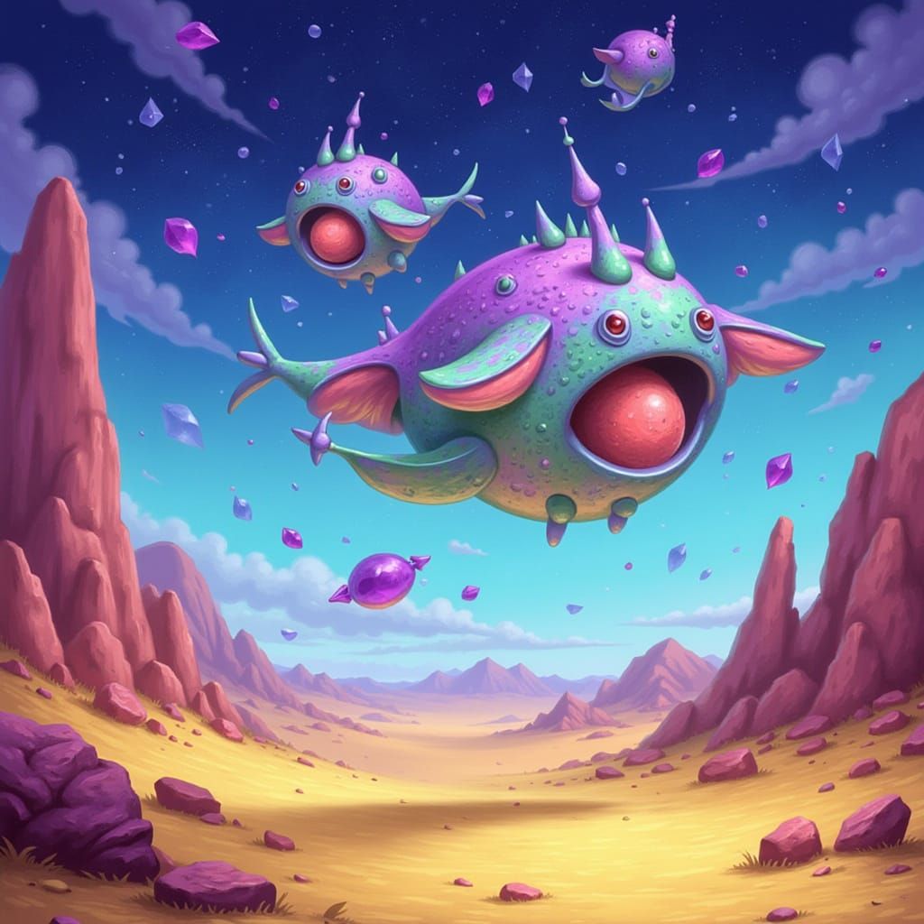 Crystal Skimmers Transport Gelfling Over Crystalline Desert