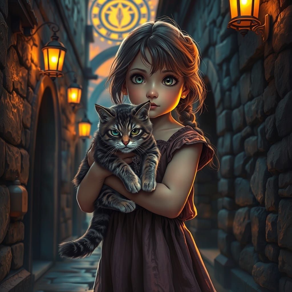 Young Girl Hears Ancient Secret from Majestic Stray Cat in M...