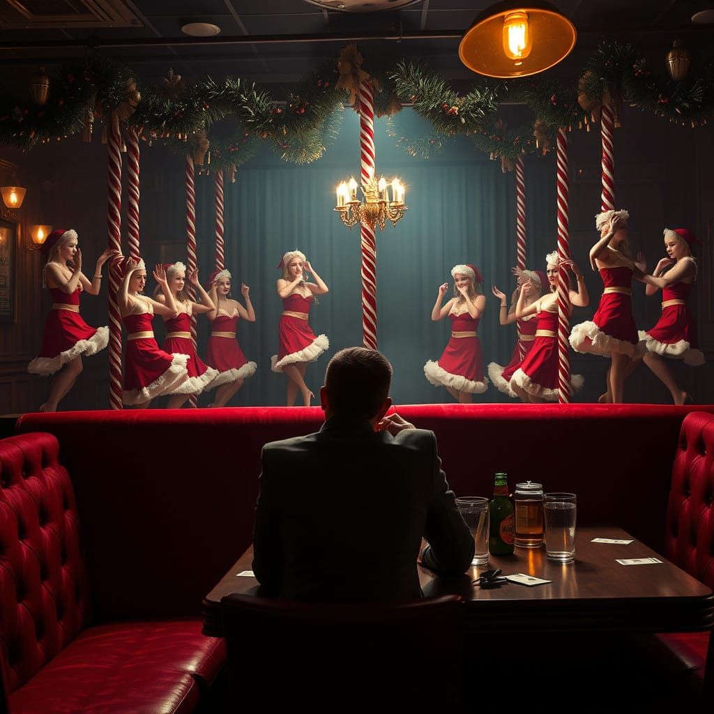 Sultry Christmas Spectacle in Smoky Bar