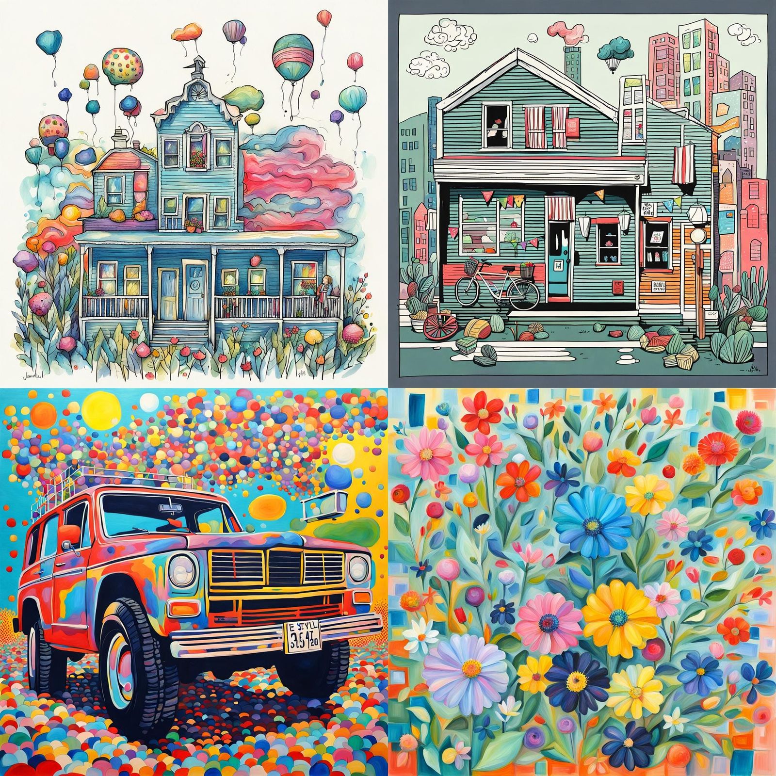 Abstract Geometric Composition in Rubbell Style