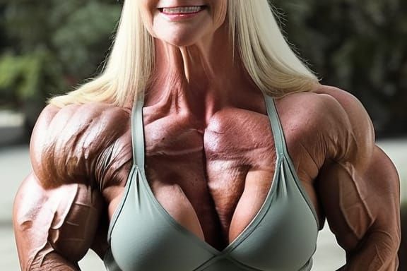 Muscular Bodybuilder Grandma with Ripped Physique