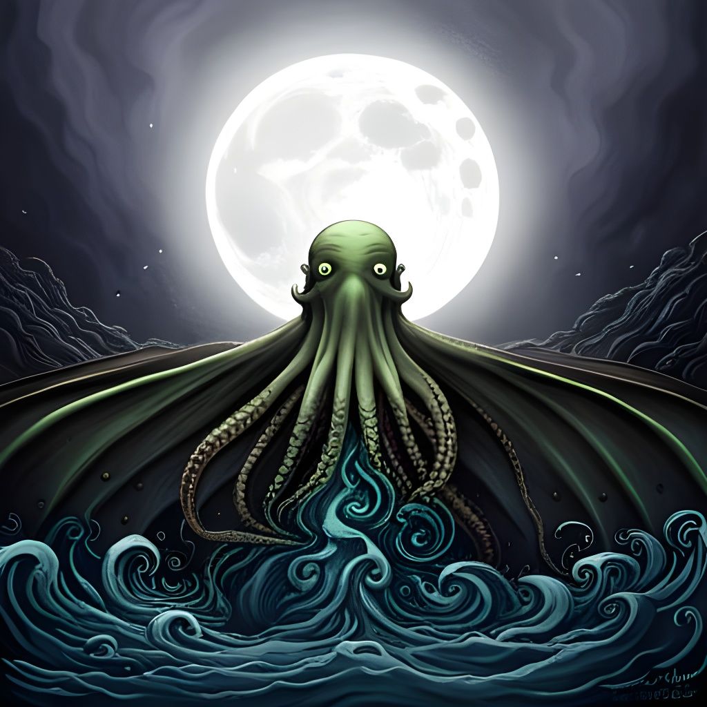 Cthulhu Rises: Intricate Maximalist Concept Art