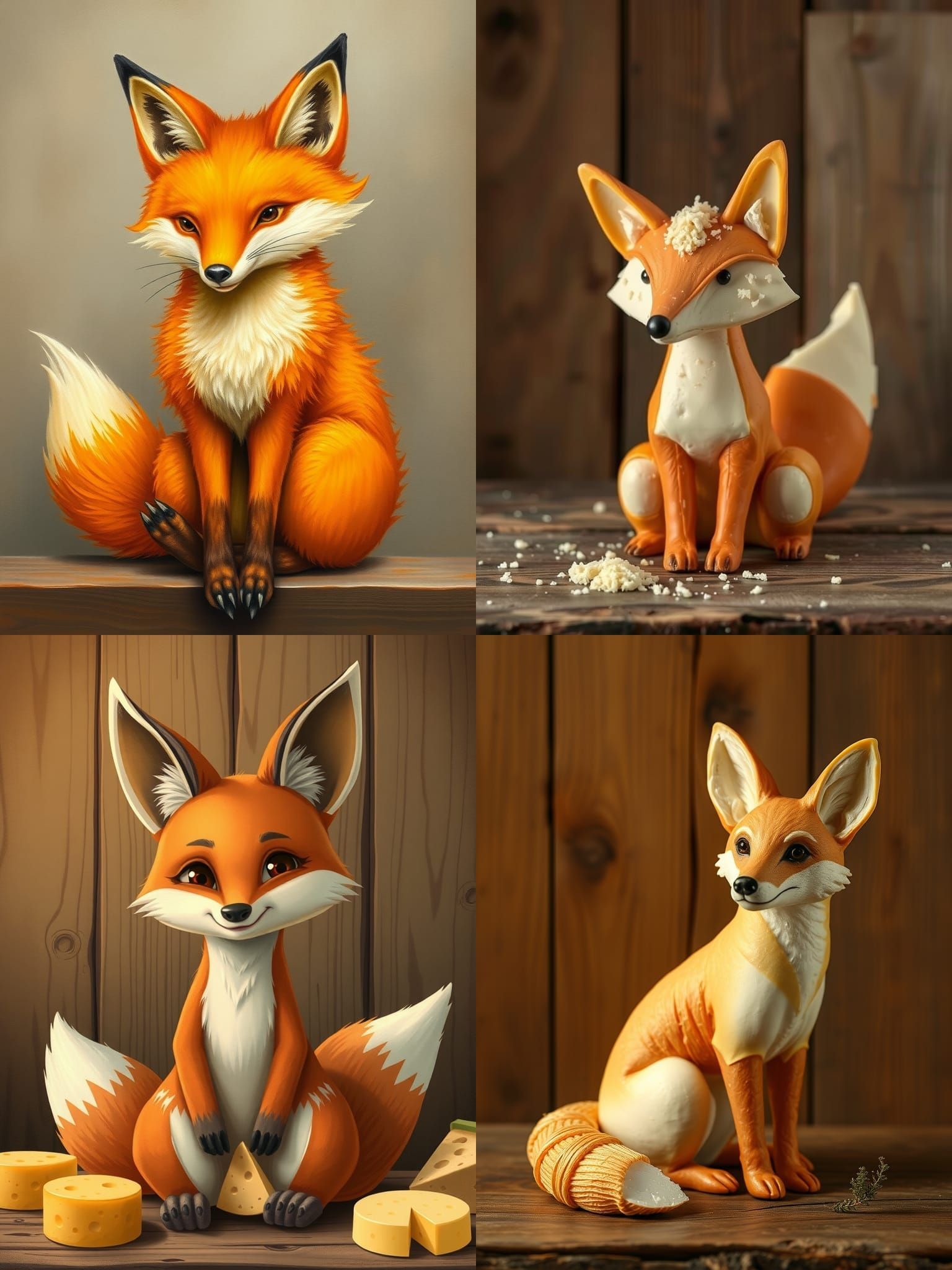 Fox Made of Cheese: Digital Art