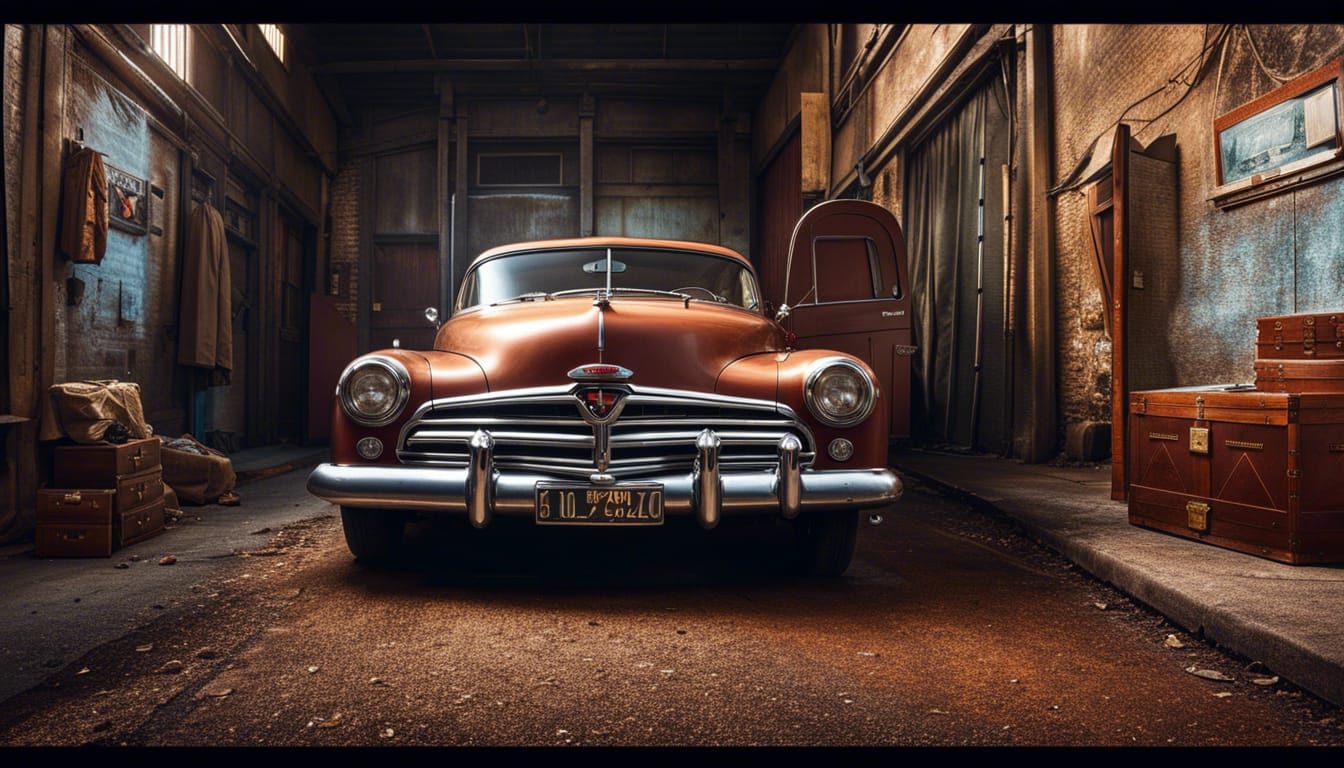 Retro Fire Truck Studio Shot in Comic Poster Style