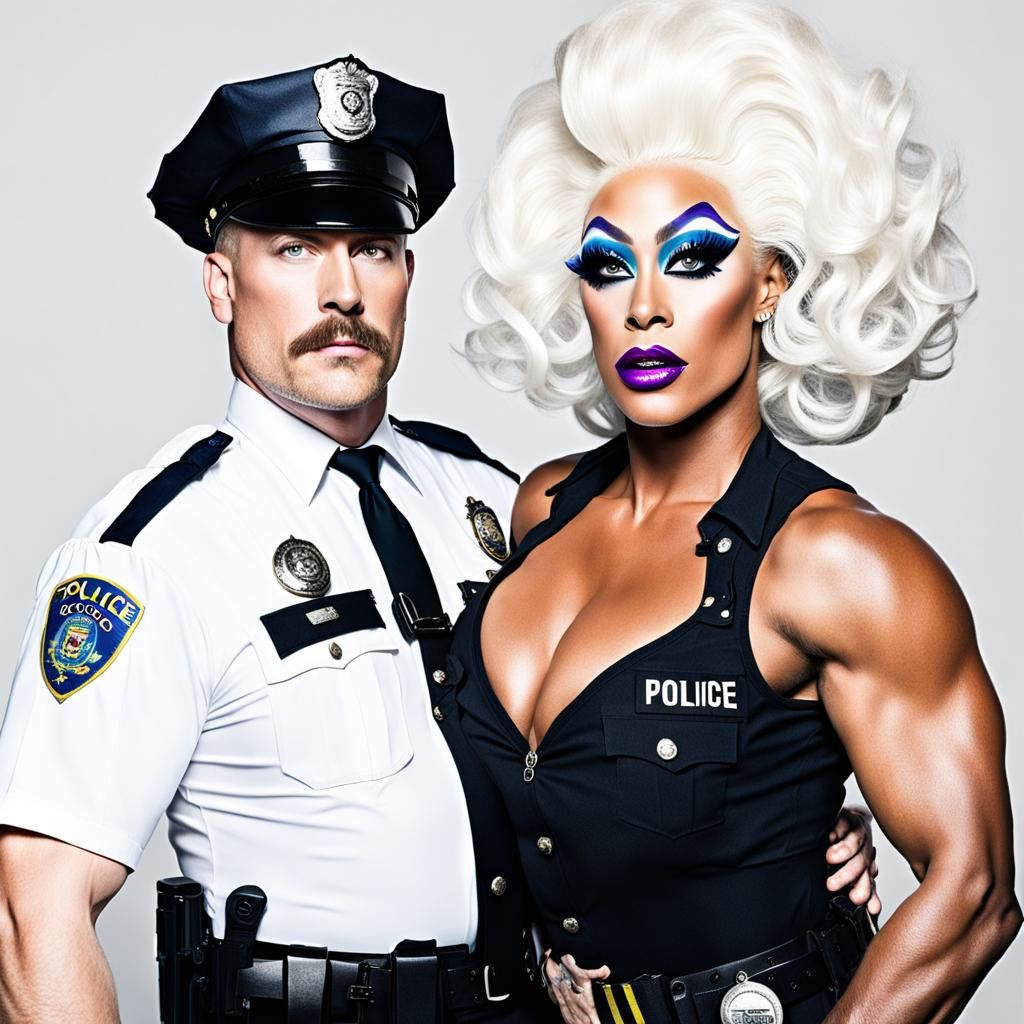 Police Officer as Drag Queen: AI Generated Image