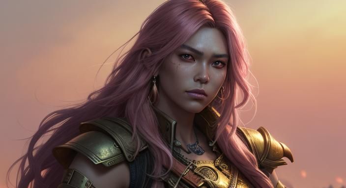 Composition and detailed drawings arranged according to the golden ratio. Chaotic cyberpunk fantasy art. Medium shot. Ko...