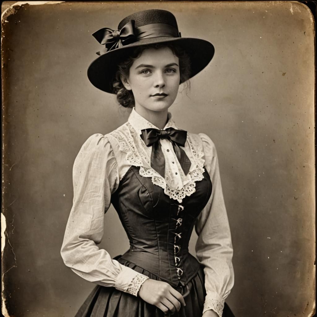 Elegant Woman in Vintage Fashion