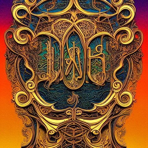 Fantastical Rococo Landscape in Art Nouveau Style