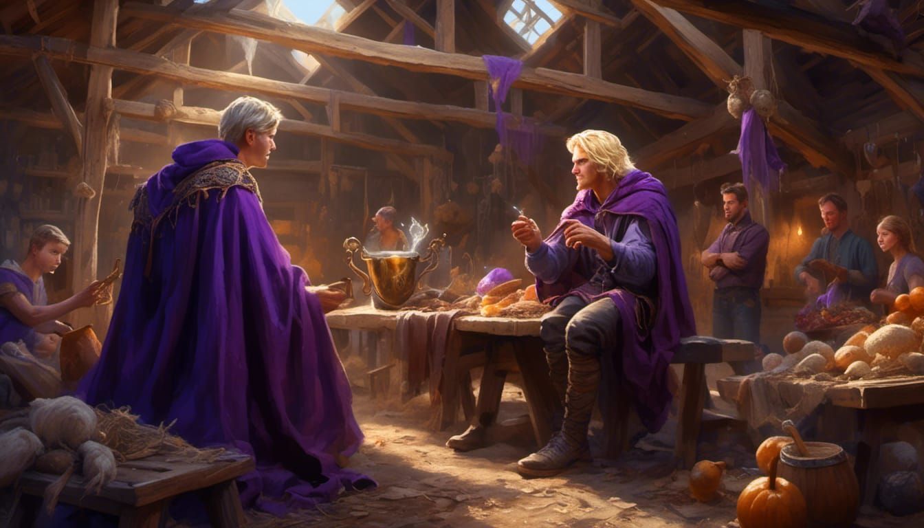 Young Bard Talking to the Mayor