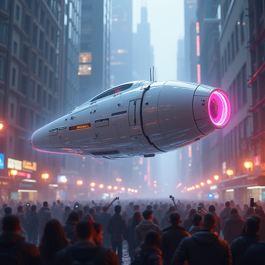 Futuristic Pencil Case Machine with Neon Lighting