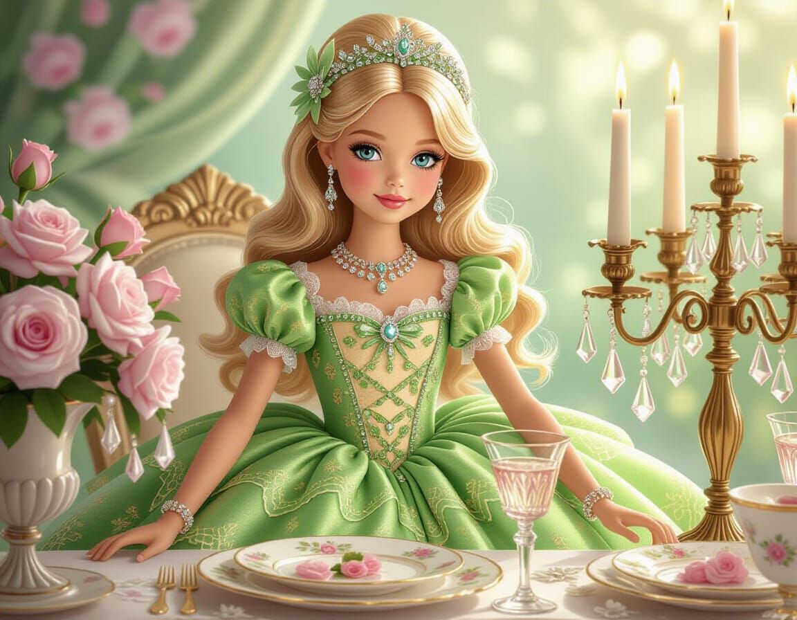 Barbie in Surrealist Dinner Party Scene