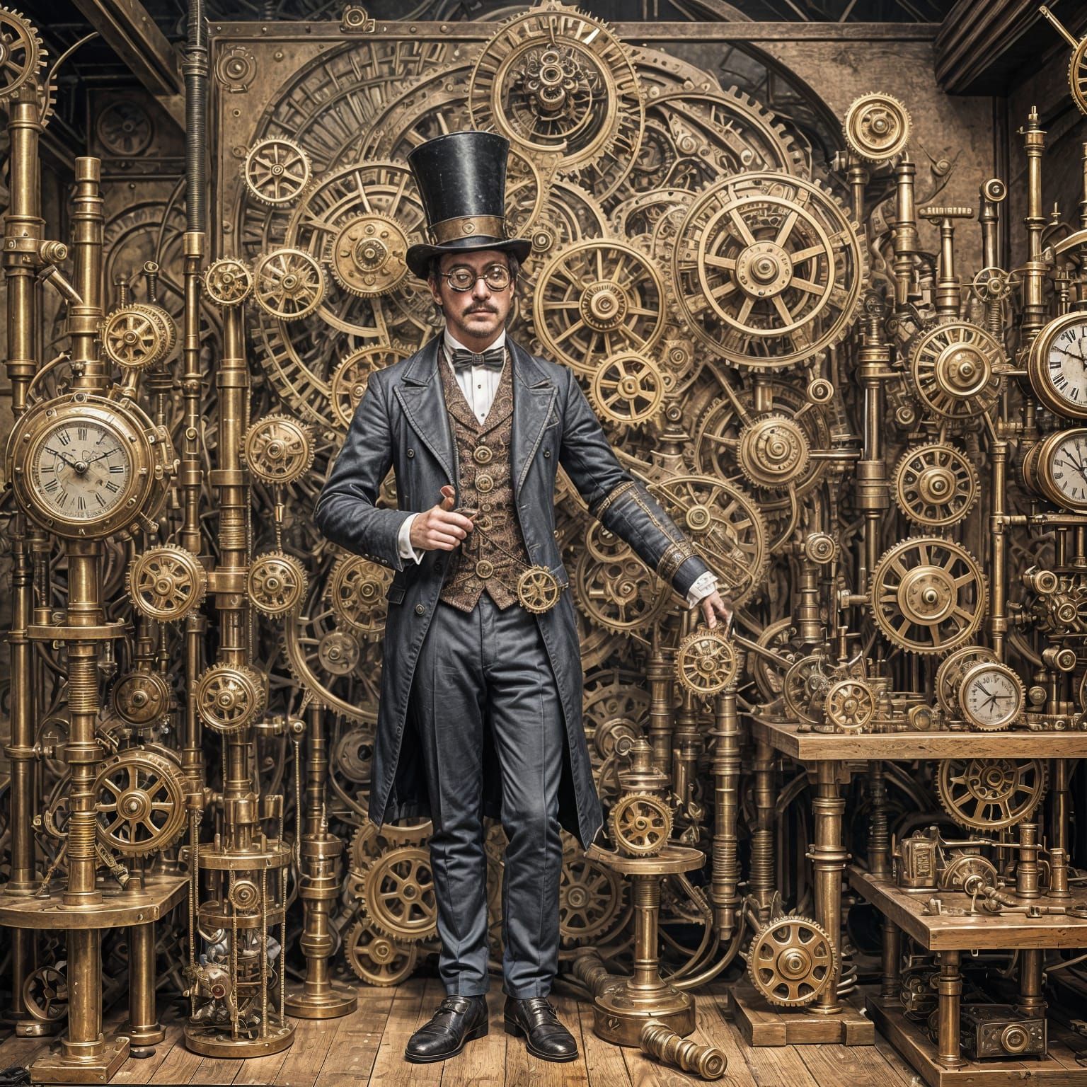 Steampunk Automaton in Victorian Laboratory