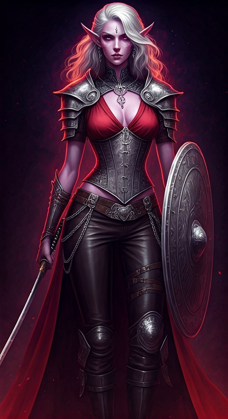 Aasimar Warlock Paladin in Vibrant Fantasy Style