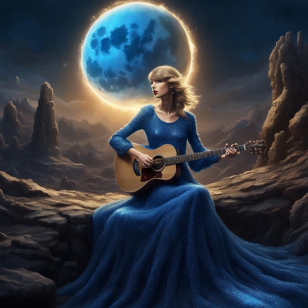 Taylor Swift on the Moon: a Digital Painting