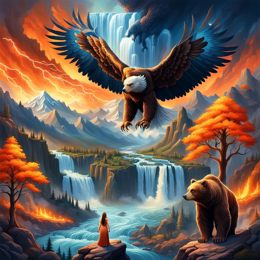 Mother Earth Goddess in Fantasy Landscape Art