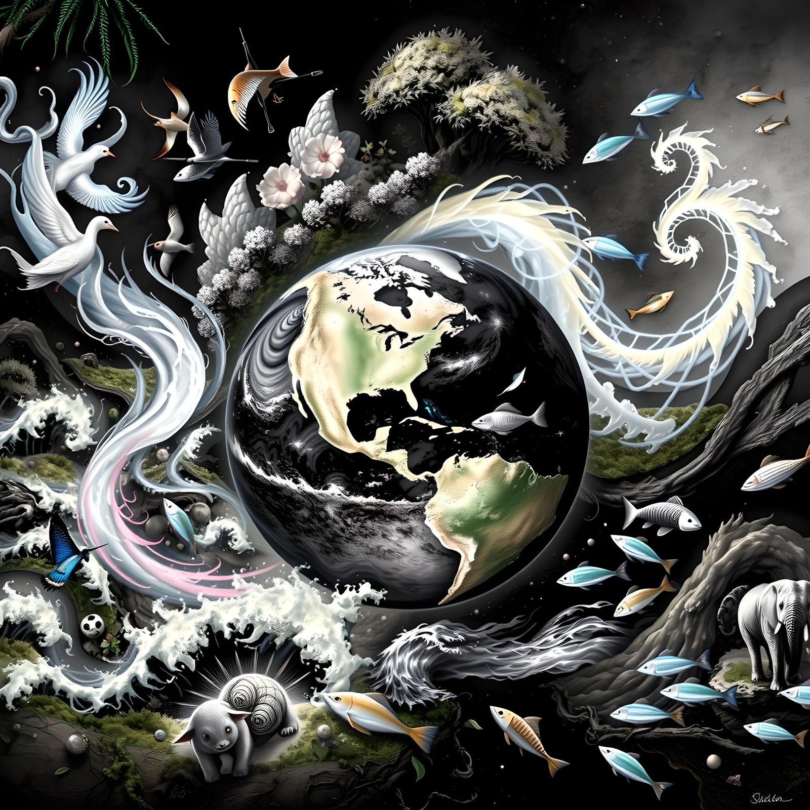 Wildlife Biogeography Map of Four Elements