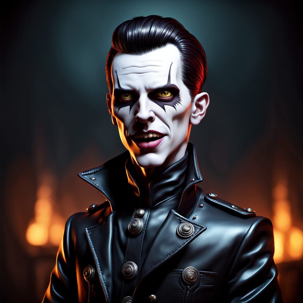 Tobias Forge Puppet Caricature in Spitting Image Style