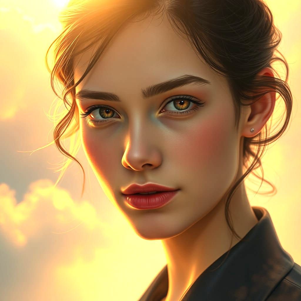 Soulful Young Man with Dreamy Expression in Ethereal Light