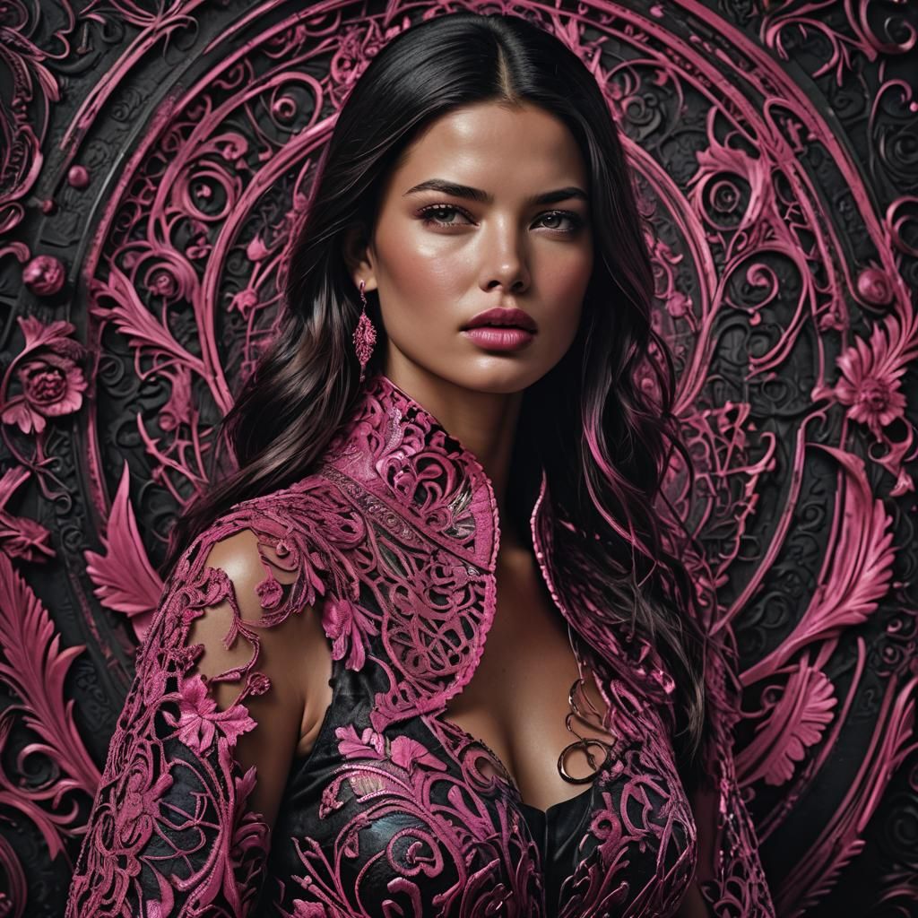 Adriana Lima Portrait in Hyperrealistic Style