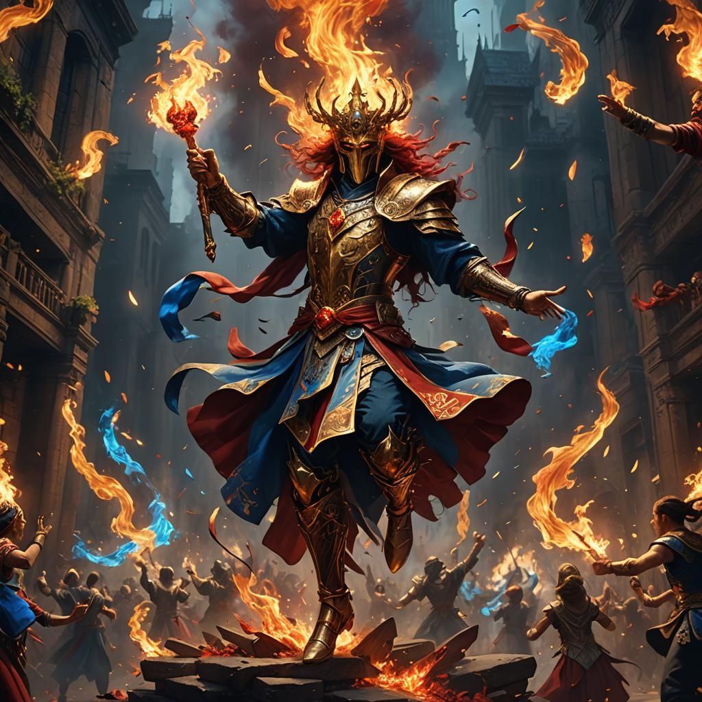Dynamic Flames Dance in Hyperdetailed Dark Fantasy Art