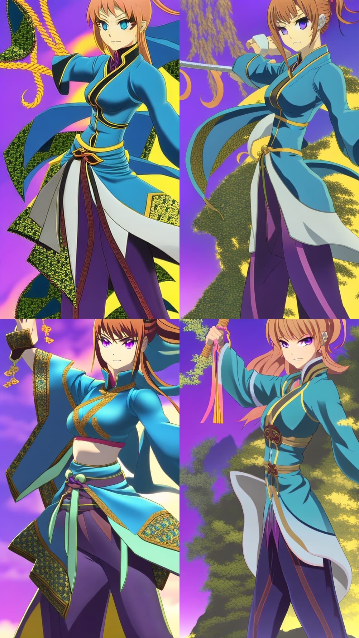 Female Ninja Taoist Exorcist with Turquoise Outfit