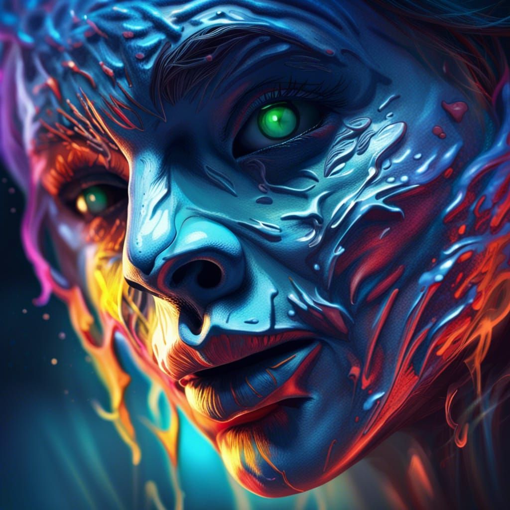 Hyperrealistic Ghost Face Splash Art