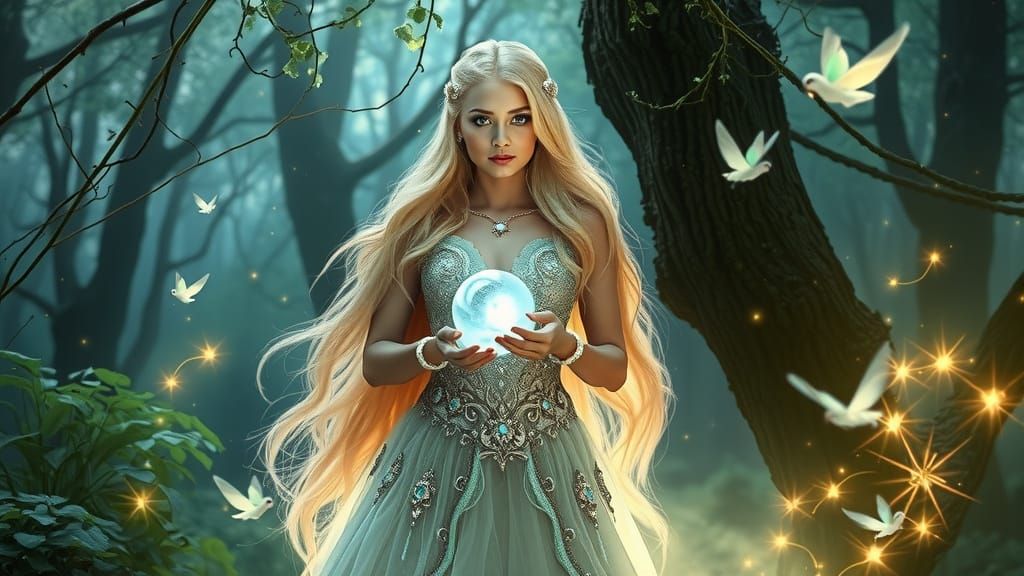 Ethereal Princess in an Enchanted Woodland