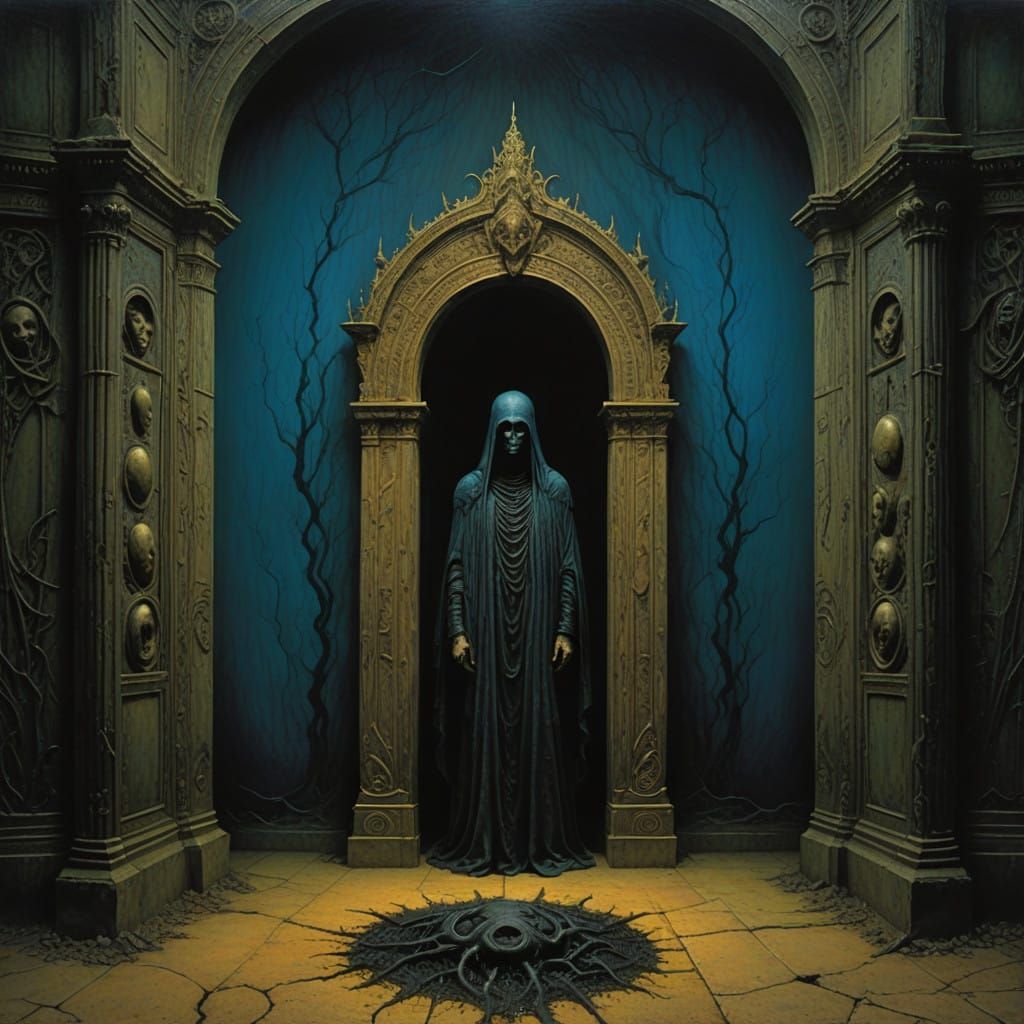 Woman's Silhouette on a Lavish, Gothic-Inspired Screen