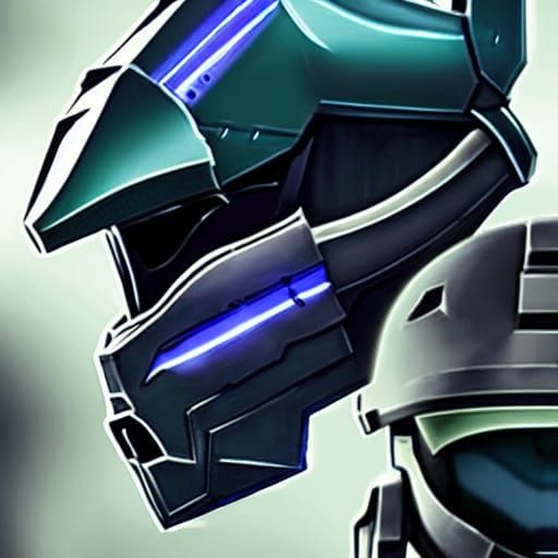 Halo Spartan Warrior with Swords and Skull