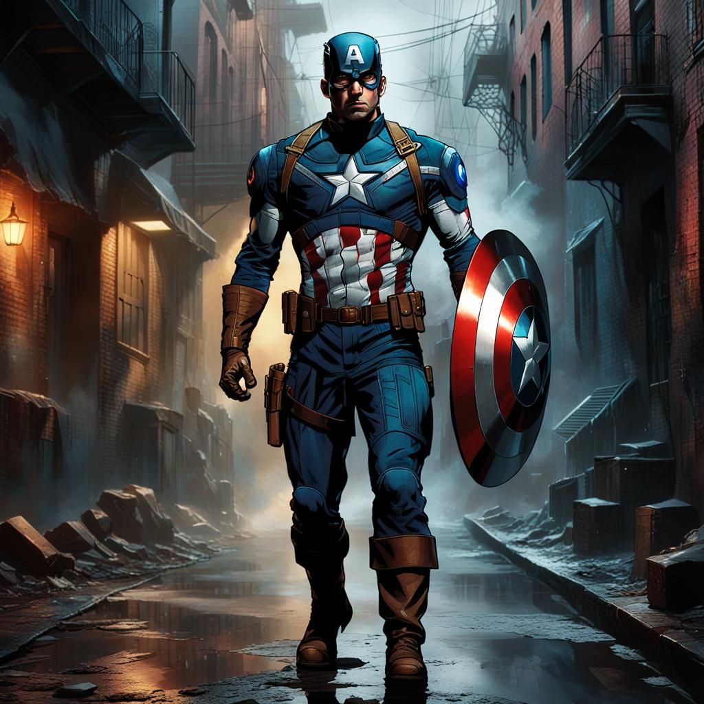 Captain America: Hyperrealistic Horror Concept Art