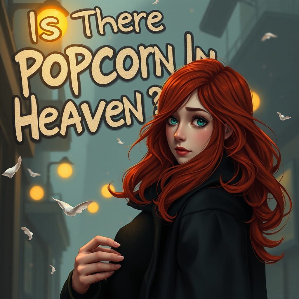 Ethereal Young Woman Lost in Whimsical Urban Dreamscape