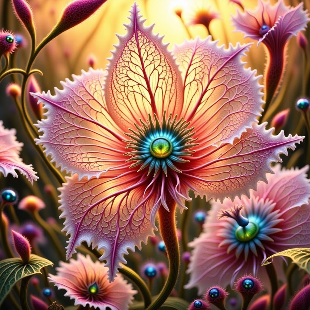 Exquisite Rainforest Blooms in Intricate, Hyper-Realistic De...