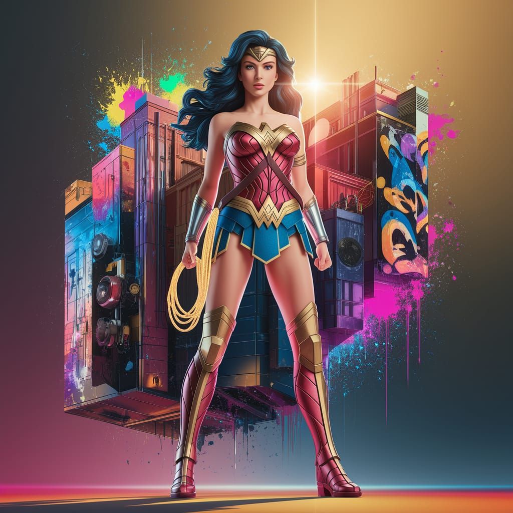 Wonder Woman in 3D Anime Art, Inspired by Genshin Impact