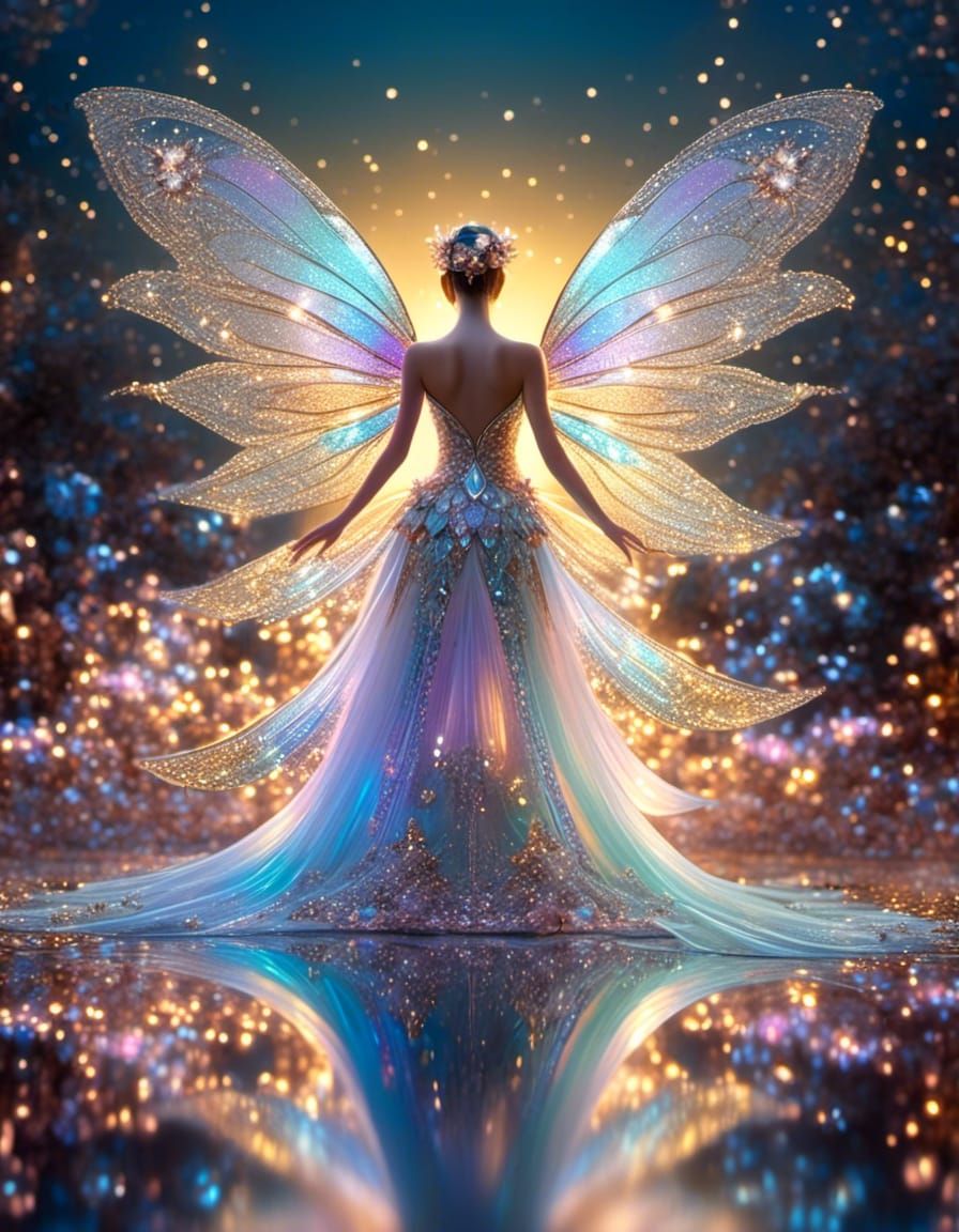 Pastel Fairy Dancing in Cosmos Light