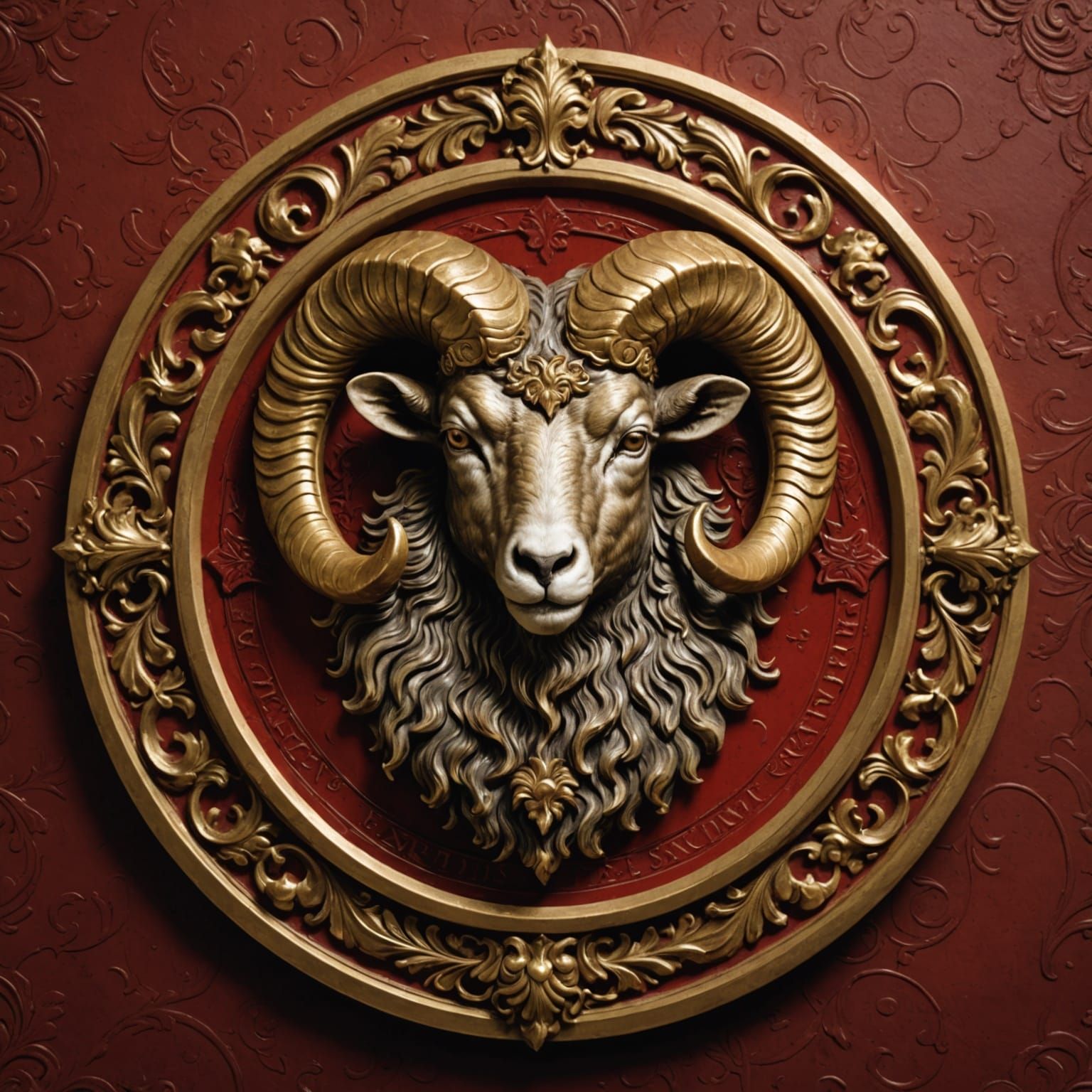 Aries Royal Seal Engraved in Gold on Crimson Wax
