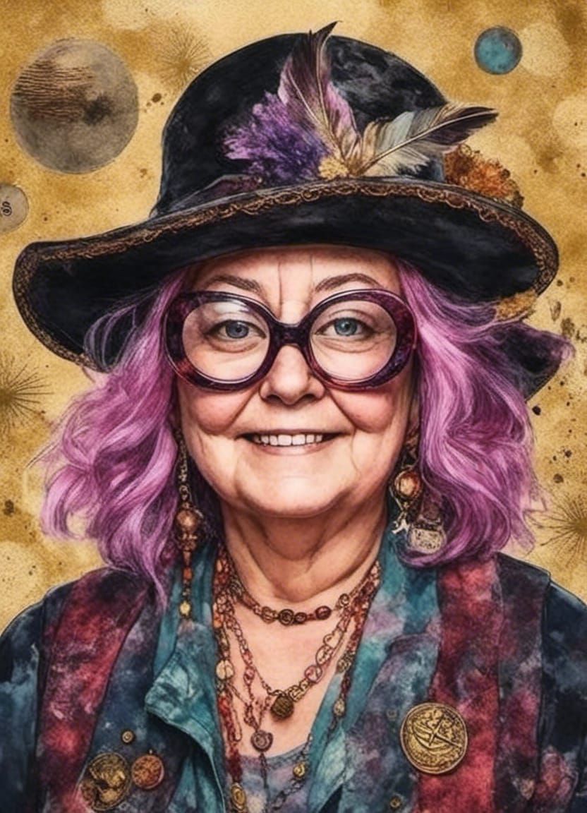 Disney Creepy Witch on Pirate Ship in Anime Style