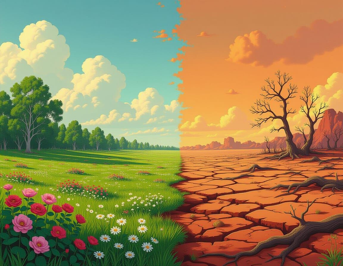 Contrasting Landscapes: Life and Decay in Digital Art