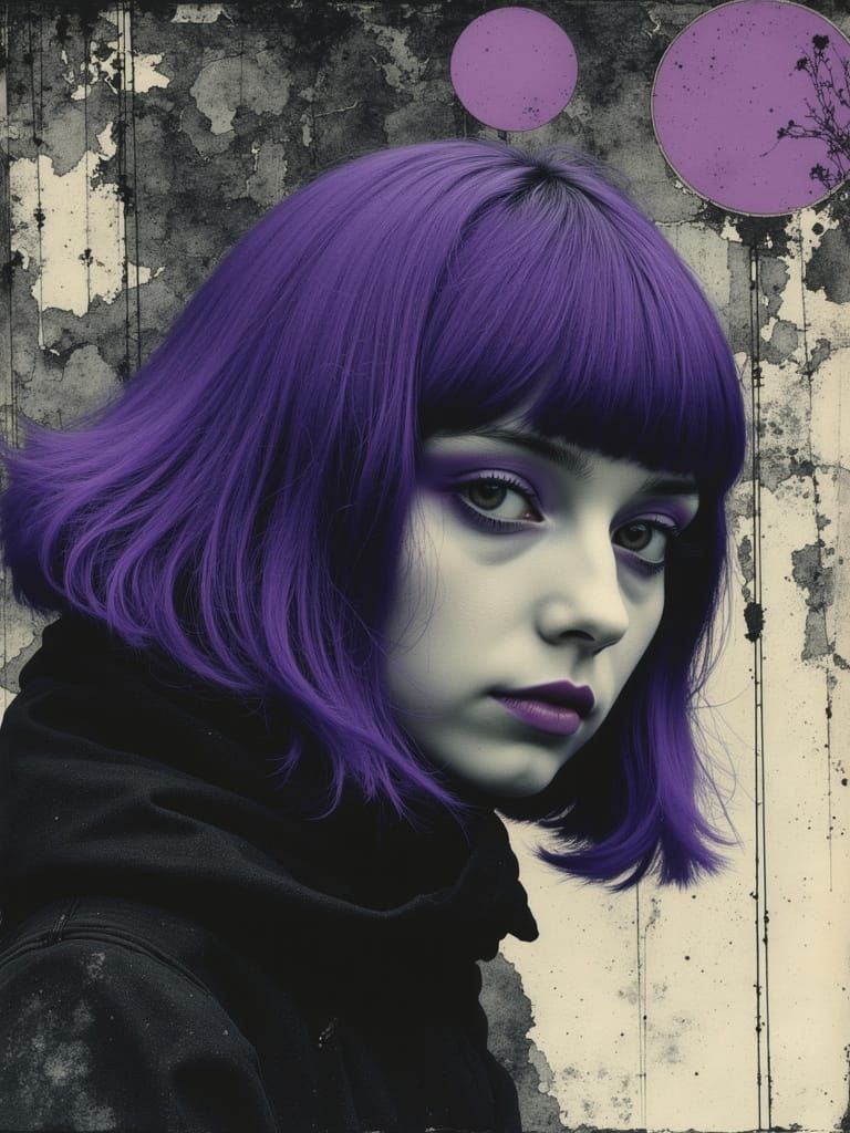 Gothic Portrait of a Gloomy Young Woman