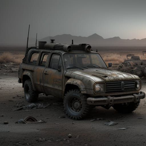 Rugged Survival Vehicle in Desolate Wasteland