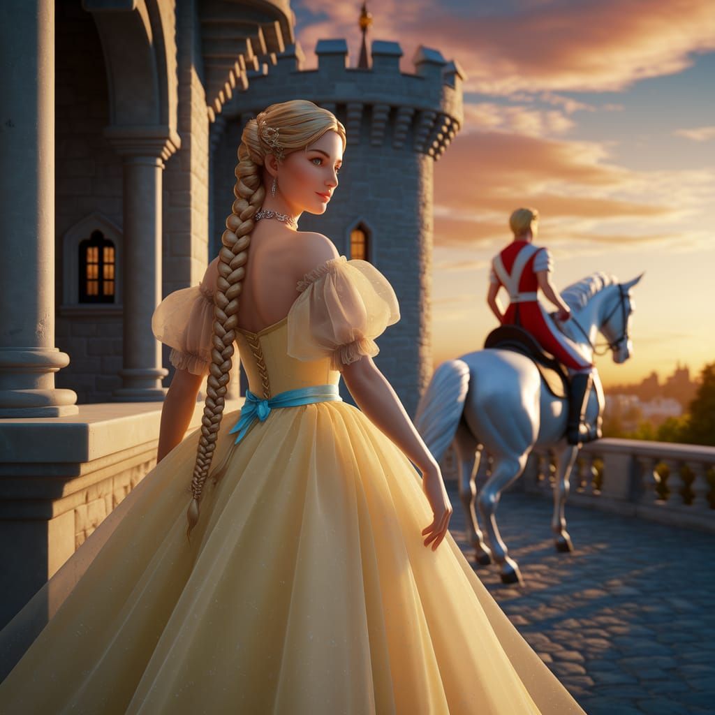 Medieval Princess Kriemhild in Sunset Glory