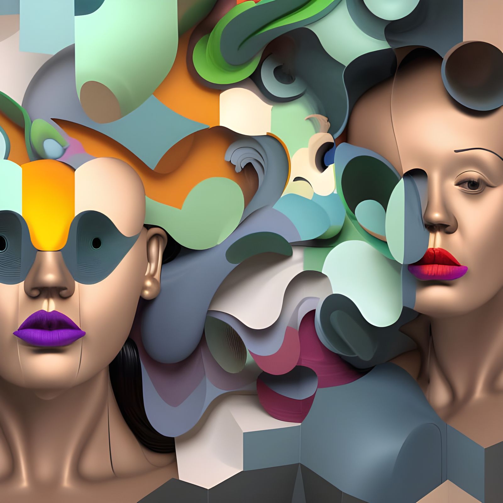 Abstract 3D Fractals in Gold: Ultrarealistic Digital Art