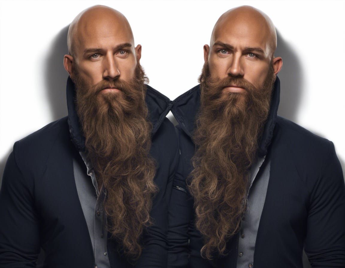 Twins Clone Muscle Beards Digital Art