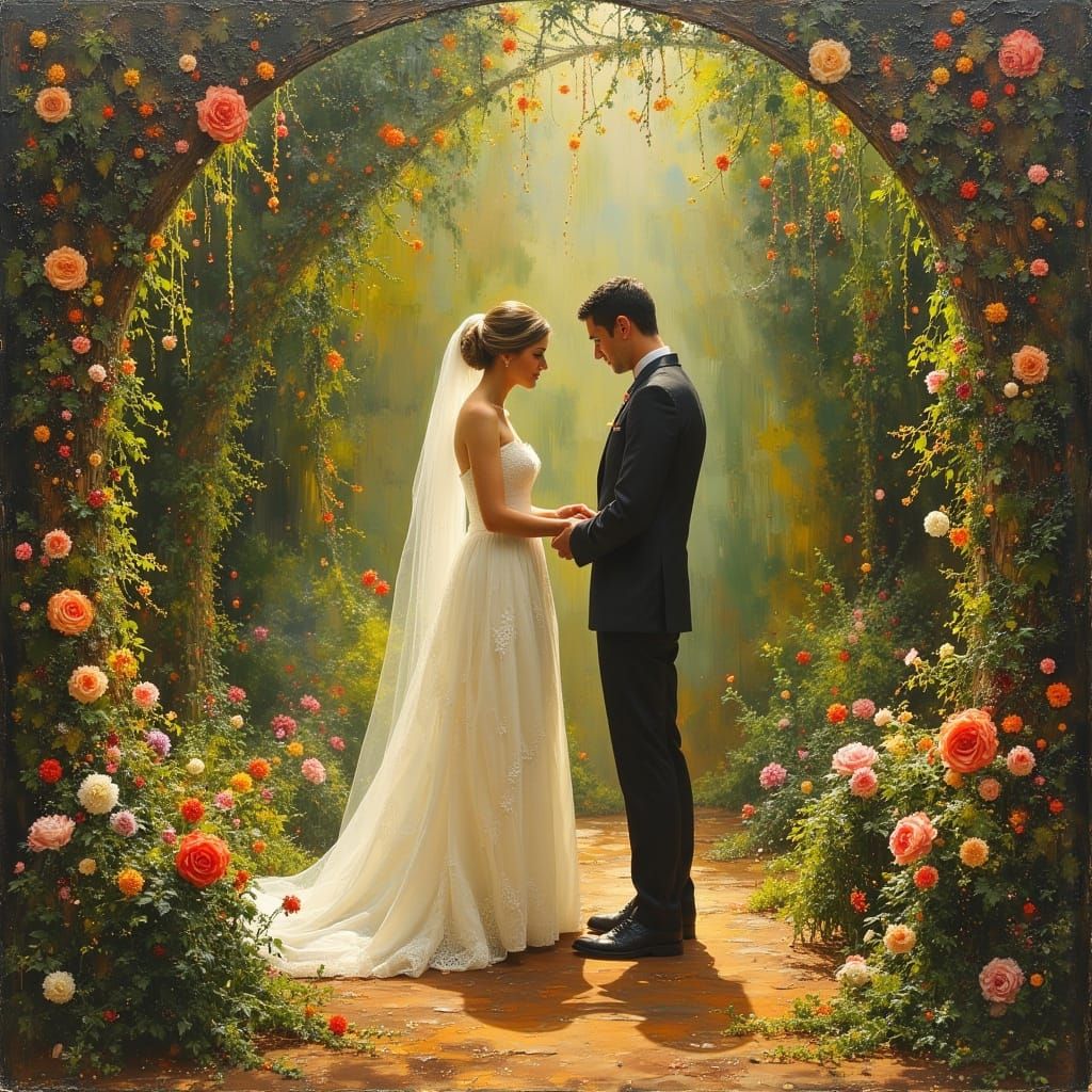 Romantic Garden Wedding in Impressionist Style