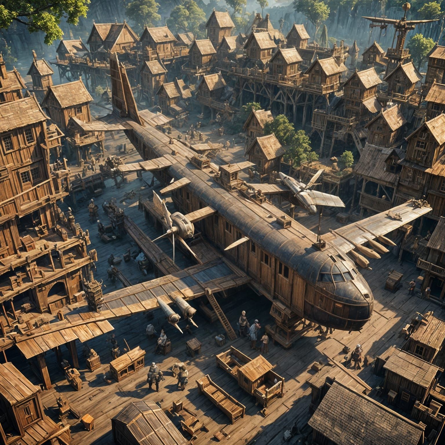 Medieval Inventor Builds Giant Wooden Airplane