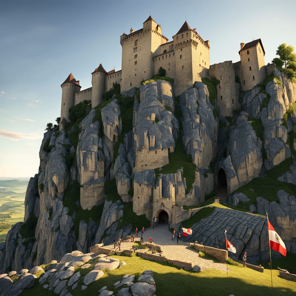 Majestic Medieval Castle on Rocky Outcrop in Southern France